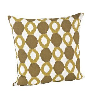18"x18" Chartreuse Ikat Cotton Throw Pillow Cover